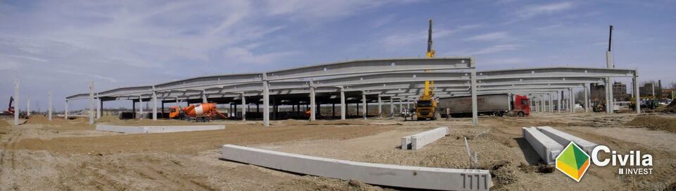Structuri prefabricate — montaj stâlpi și grinzi din beton